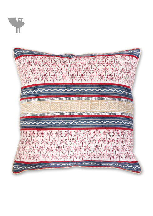 20s Cotton Cushion Cover In Abstract Block Print