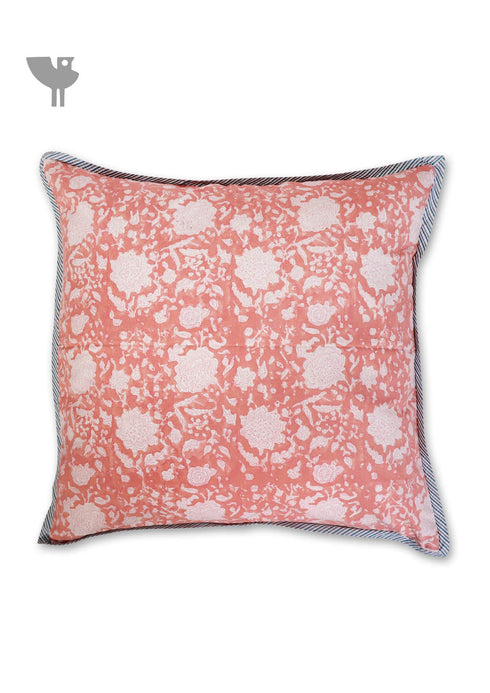 20s Cotton Cushion Cover in Floral Block Print