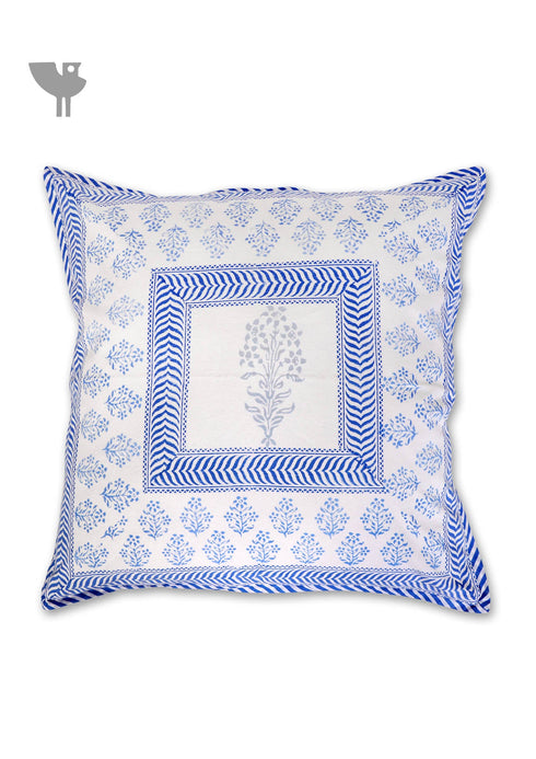 20s Cotton Cushion Cover in Floral Block Print