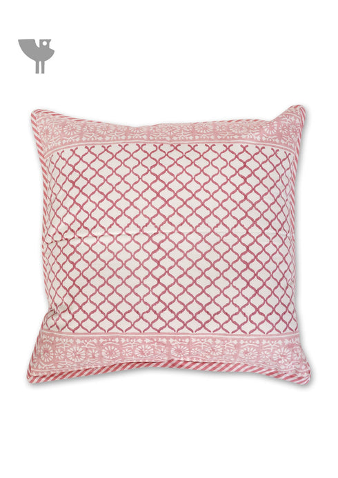 20s Cotton Cushion Cover in Floral Block Print