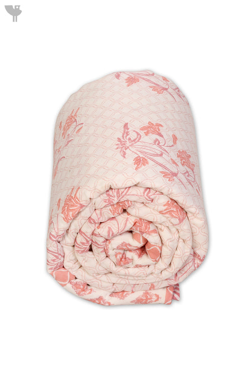 Mulmul Cotton Quilt in Floral Block Print