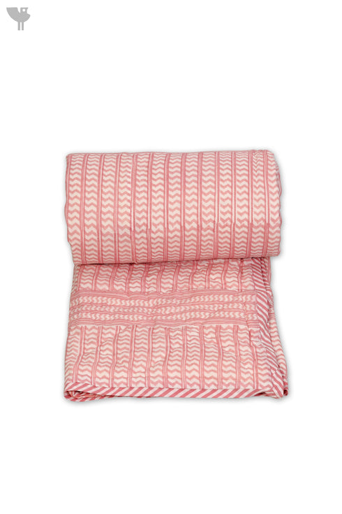 Mulmul Cotton Quilt in Floral Block Print
