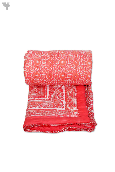 Mulmul Cotton Quilt in Floral Block Print