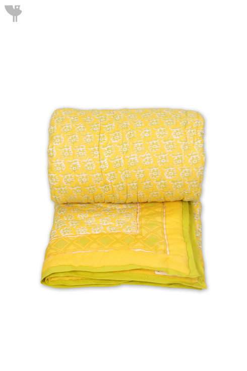 Mulmul Cotton Quilt In Striped Block Print