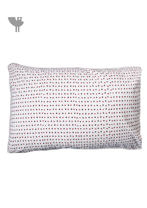 40s Cotton Pillow Cover in Red Block Print with Magji Flap