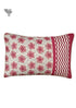 40s Cotton Pillow Cover in Wine Block Print with Magji Flap