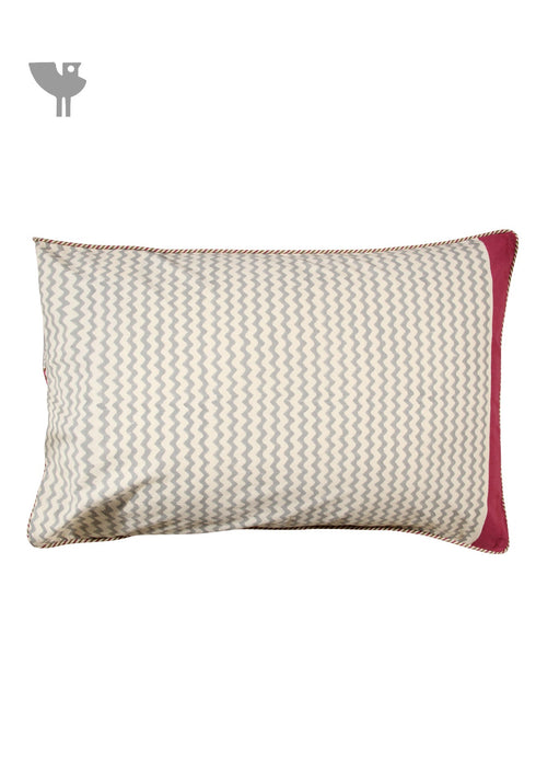 40s Cotton Pillow Cover in Wine Block Print with Magji Flap