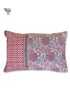 40s Cotton Pillow Cover in Floral Block Print
