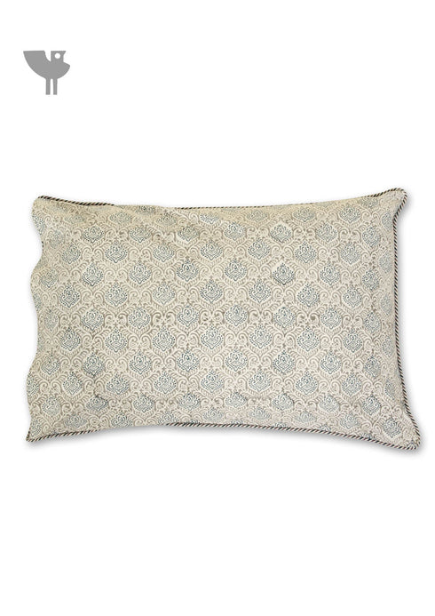40s Cotton Pillow Cover In Graphic Block Print