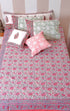40s Cotton Pillow Cover in Floral Block Print