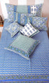40s Cotton Pillow Cover in Floral Block Print