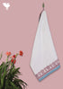 Handloom Cotton Hand Towel With Block Printed Border