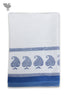 Handloom Cotton Hand Towel With Block Printed Border
