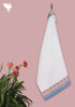 Handloom Cotton Hand Towel With Block Printed Border