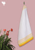 Handloom Cotton Hand Towel With Block Printed Border