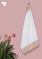 Handloom Cotton Hand Towel With Block Printed Border
