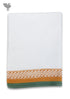 Handloom Cotton Hand Towel With Block Printed Border
