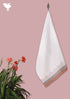 Handloom Cotton Hand Towel With Block Printed Border