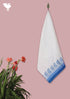 Handloom Cotton Hand Towel With Block Printed Border