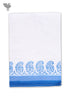 Handloom Cotton Hand Towel With Block Printed Border
