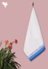 Handloom Cotton Hand Towel With Block Printed Border