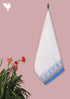 Handloom Cotton Hand Towel With Block Printed Border