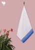 Handloom Cotton Hand Towel With Block Printed Border