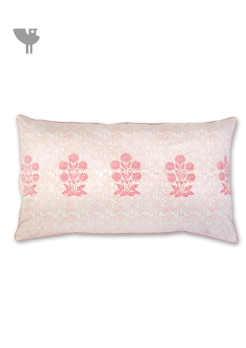 20s Cotton Cushion Cover in Floral Block Print