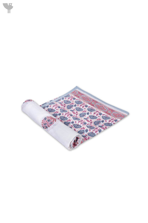 Mulmul Cotton Dohar in Floral Block Print