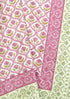 20s Cotton KING SIZE Bed Cover In Geometric Block Print