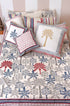 20s Cotton KING SIZE Bed Cover In Abstract Block Print
