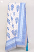 20s Cotton KING SIZE Bed Cover In Floral Block Print