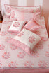 20s Cotton KING SIZE Bed Cover In Floral Block Print