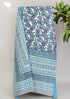 20s Cotton KING SIZE Bed Cover In Floral Block Print