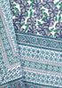 20s Cotton KING SIZE Bed Cover In Floral Block Print