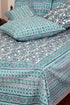 20s Cotton KING SIZE Bed Cover In Floral Block Print