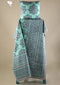 20s Cotton KING SIZE Bed Cover In Mint Green and Slate Grey Geometric Floral Block Print