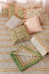 20s Cotton KING SIZE Bed Cover In Floral Block Print