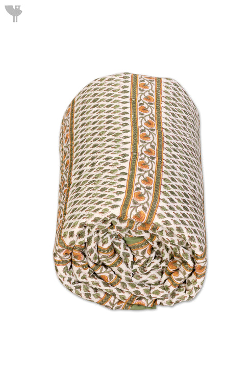 Mulmul Cotton Quilt in Floral Block Print