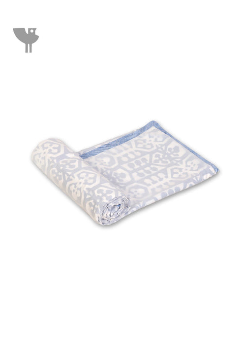 Mulmul Cotton Khasto Dohar In Paisley Block Print