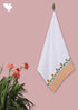 Handloom Cotton Bath Towel With Block Print Border