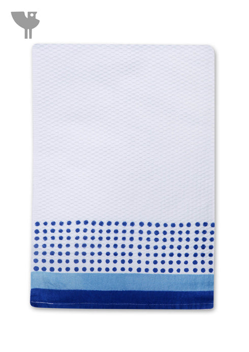 Handloom Cotton Bath Towel With Block Print Border