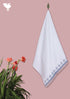 Handloom Cotton Bath Towel With Block Print Border