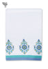 Handloom Cotton Bath Towel With Block Print Border