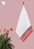 Handloom Cotton Hand Towel With Block Print Border