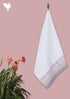 Handloom Cotton Hand Towel With Block Print Border