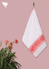 Handloom Cotton Hand Towel With Block Print Border