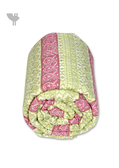 Mulmul Cotton Quilt in Floral Block Print