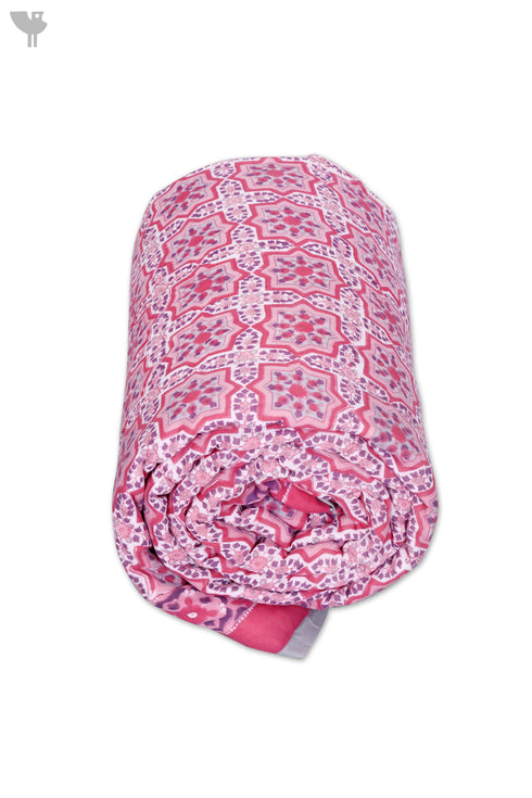 Mulmul Cotton Quilt in Floral Block Print