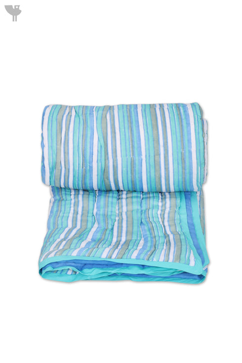 Mulmul Cotton Quilt in Floral Block Print